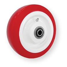 Red Color Mighty Lift B008C Polyurethane Steer Wheel with Sealed Precision Bearings 7 x 2 